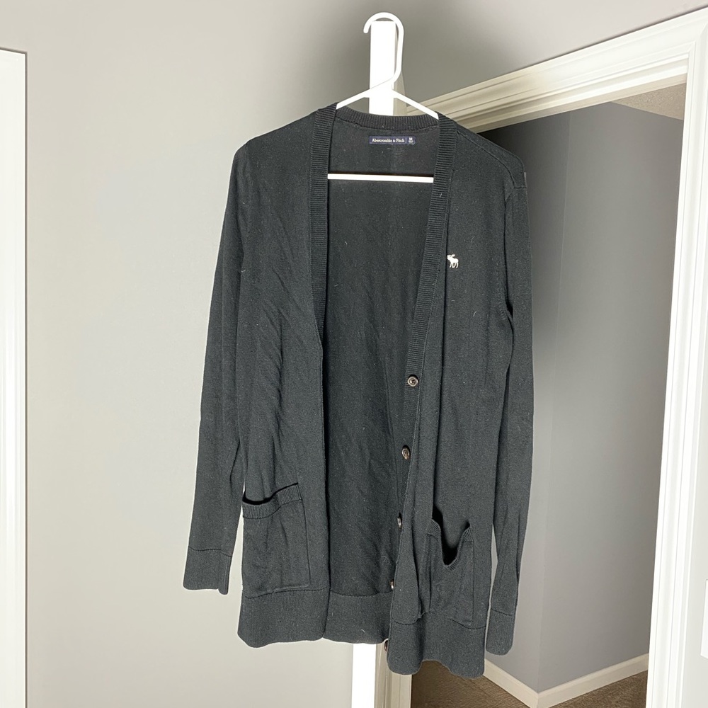 NWOT A&F Black Icon Boyfriend Cardigan